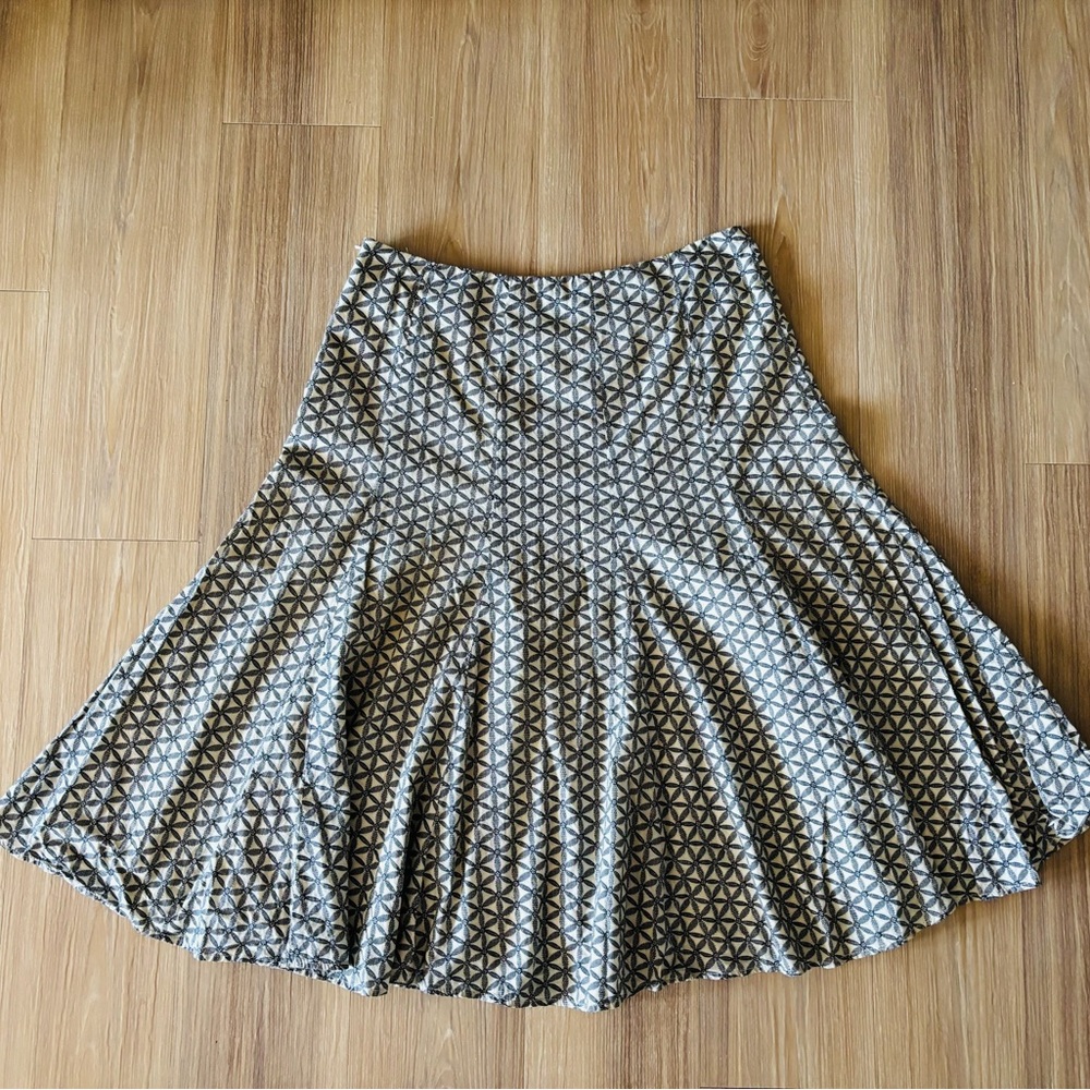 Y2K GAP Skirt Beige Floral Cotton A Line Knee Women 4 Boho Bloomcore Peasant 90s - Picture 2 of 9